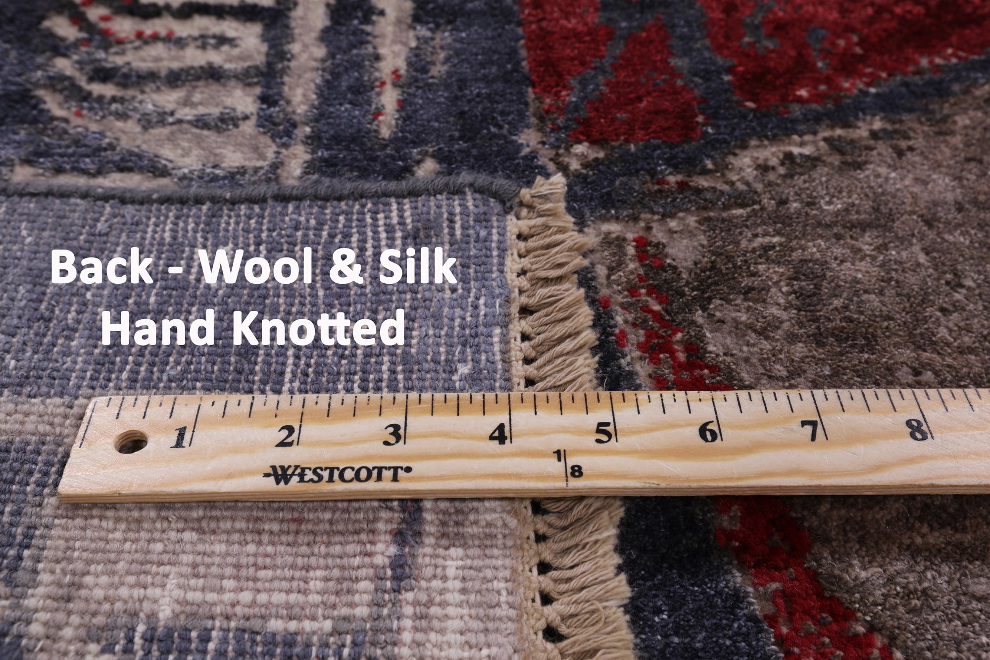 Trumpet Player Design Modern Hand Knotted Wool & Silk Rug - 7' 11" X 10' 4" - Golden Nile