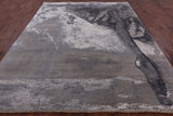 Grey Ballerina Ballet Dancer Design Modern Handmade Wool & Silk Rug - 8' 0" X 10' 0" - Golden Nile