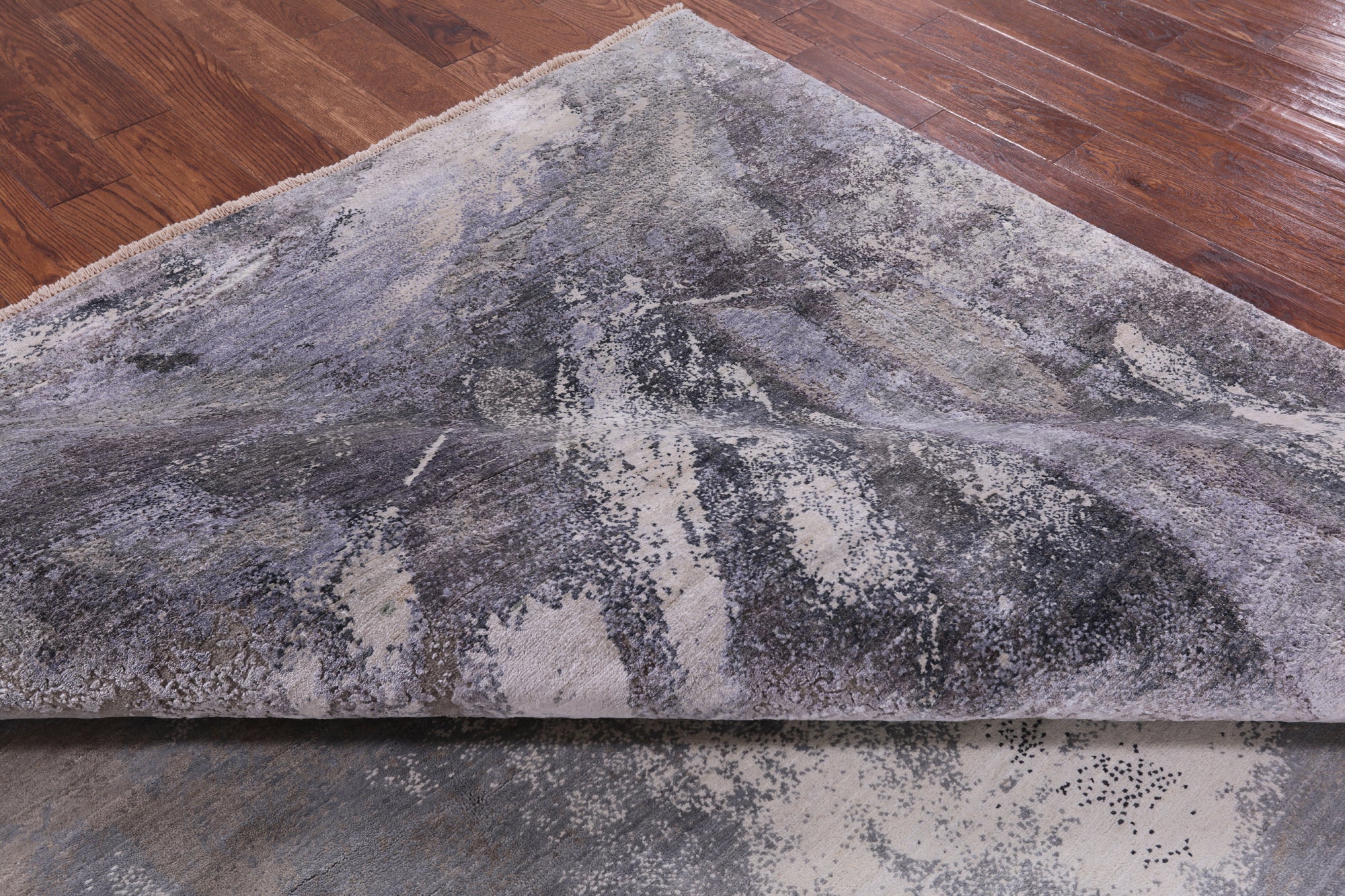 Grey Ballerina Ballet Dancer Design Modern Handmade Wool & Silk Rug - 8' 0" X 10' 0" - Golden Nile