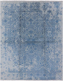 Modern Hand Knotted Wool & Silk Rug - 8' 0" X 9' 10" - Golden Nile