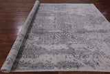 Grey Modern Wool & Silk Area Rug - 9' 0" X 11' 10" - Golden Nile