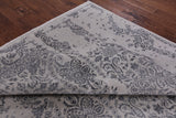 Grey Modern Wool & Silk Area Rug - 9' 0" X 11' 10" - Golden Nile