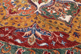 6' X 6' Oriental Super Fine Kazak Octagon Wool Rug - Golden Nile