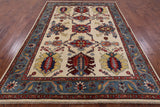 Geometric Hand Knotted Wool Rug - 6' 7" X 9' 6" - Golden Nile