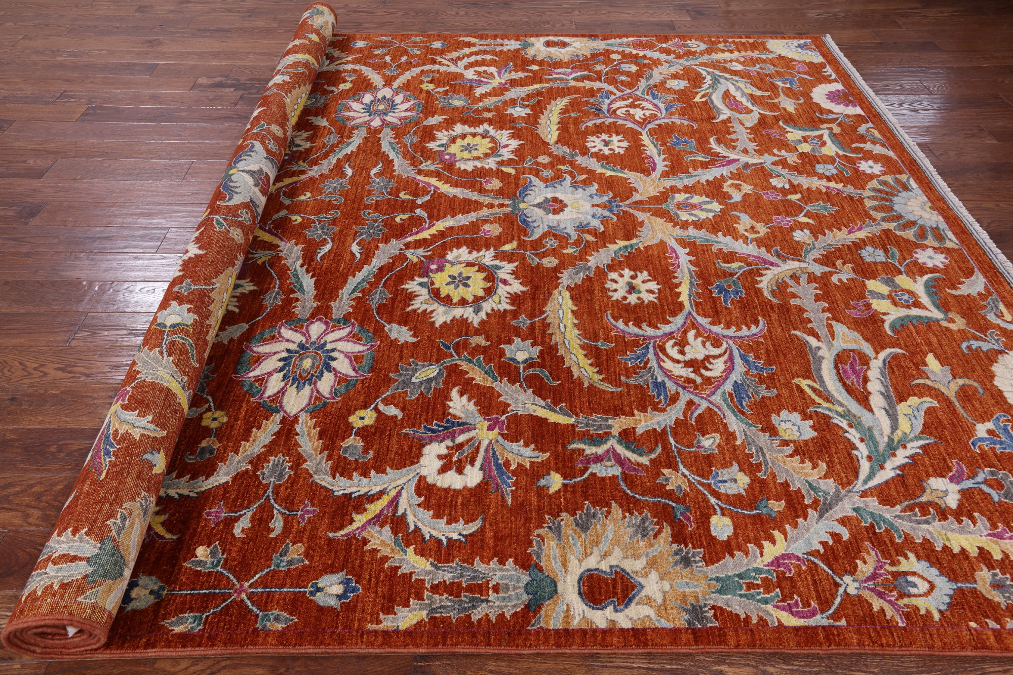 Fine Serapi Hand Knotted Rug - 9' 0" X 12' 3" - Golden Nile