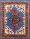 Blue Fine Serapi Hand Knotted Wool Rug - 8' 10" X 11' 9" - Golden Nile