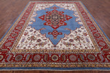 Blue Fine Serapi Hand Knotted Wool Rug - 8' 10" X 11' 9" - Golden Nile