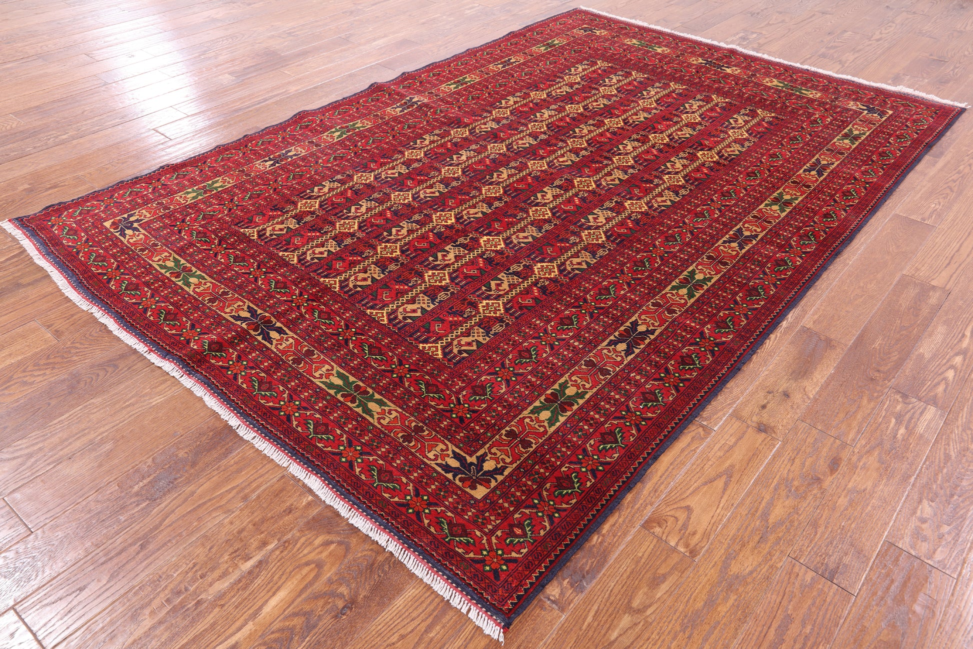 Persian Tribal Handmade Wool Area Rug - 6' 4" X 9' 4" - Golden Nile
