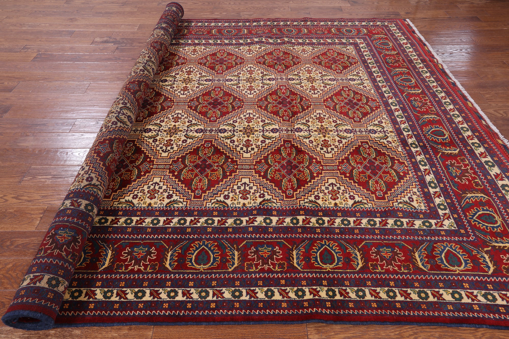 Tribal Persian Handmade Wool Rug - 8' 3" X 11' 3" - Golden Nile