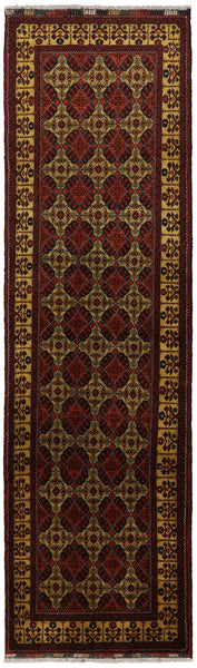 2' 10" X 10' 2" Hand Knotted Persian Tribal Wool Runner Rug - Golden Nile