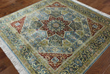 5' X 5' Square High End Persian 100% Silk Signed Rug - Golden Nile