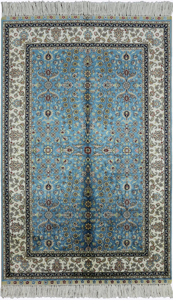2' 6" X 4' 0'' Persian High End 100% Silk Handmade Rug - Golden Nile