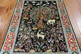 3' X 4' 6'' Tree Of Life Signed Persian High End 100% Silk Handmade Rug - Golden Nile