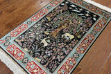 3' X 4' 6'' Tree Of Life Signed Persian High End 100% Silk Handmade Rug - Golden Nile