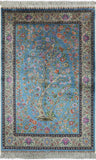 3' X 5' Signed Tree Of Life High End 100% Silk Persian Rug - Golden Nile
