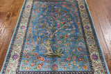 3' X 5' Signed Tree Of Life High End 100% Silk Persian Rug - Golden Nile