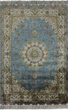 4' X 6' Signed Persian High End 100% Silk Handmade Rug - Golden Nile