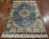 4' X 6' Signed Persian High End 100% Silk Handmade Rug - Golden Nile