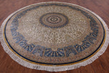 Round Signed High End Persian 100% Silk Rug - 10' X 10' - Golden Nile