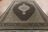 9' X 12'  Tabriz Hand Knotted Wool & Silk Area Rug - Golden Nile
