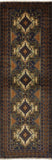 3 X 10 Hand Knotted Balouch Runner Rug - Golden Nile