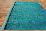 Overdyed Authentic Persian Hand Knotted Area Rug - 9' 4" X 10' 9" - Golden Nile