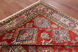 Red Super Kazak Handmade Area Rug - 5' 9" X 7' 11" - Golden Nile