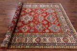 Red Super Kazak Handmade Area Rug - 5' 9" X 7' 11" - Golden Nile