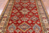 Red Super Kazak Handmade Area Rug - 5' 9" X 7' 11" - Golden Nile