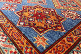 Blue Super Kazak Handmade Area Rug - 5' 8" X 7' 10" - Golden Nile