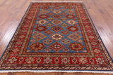 Blue Super Kazak Handmade Area Rug - 5' 8" X 7' 10" - Golden Nile