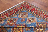 Blue Super Kazak Hand Knotted Area Rug - 5' 9" X 8' 1" - Golden Nile