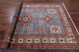 Blue Super Kazak Handmade Area Rug - 5' 8" X 8' 2" - Golden Nile