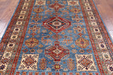 Blue Super Kazak Handmade Area Rug - 5' 8" X 8' 2" - Golden Nile