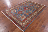 Blue Super Kazak Handmade Area Rug - 5' 8" X 8' 2" - Golden Nile