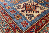 Blue Super Kazak Handmade Area Rug - 5' 8" X 8' 2" - Golden Nile