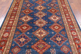 Blue Super Kazak Hand Knotted Area Rug - 5' 10" X 8' 0" - Golden Nile