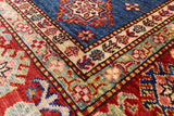 Blue Super Kazak Hand Knotted Area Rug - 5' 10" X 8' 0" - Golden Nile