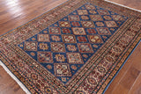 Blue Super Kazak Hand Knotted Area Rug - 5' 6" X 7' 9" - Golden Nile