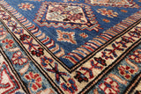 Blue Super Kazak Hand Knotted Area Rug - 5' 6" X 7' 9" - Golden Nile