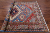 Blue Super Kazak Hand Knotted Area Rug - 5' 11" X 7' 8" - Golden Nile