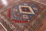 Blue Super Kazak Hand Knotted Area Rug - 5' 11" X 7' 8" - Golden Nile