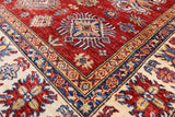 Red Super Kazak Hand Knotted Area Rug - 5' 6" X 7' 8" - Golden Nile