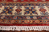 Red Super Kazak Hand Knotted Area Rug - 5' 6" X 7' 8" - Golden Nile