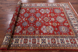 Red Super Kazak Hand Knotted Area Rug - 5' 6" X 7' 8" - Golden Nile