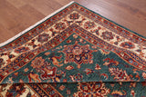 Green Super Kazak Hand Knotted Wool Area Rug - 5' 7" X 8' 0" - Golden Nile