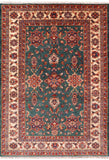 Green Super Kazak Hand Knotted Wool Area Rug - 5' 7" X 8' 0" - Golden Nile