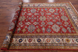 Red Super Kazak Hand Knotted Wool Area Rug - 6' 0" X 9' 0" - Golden Nile