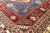 Blue Super Kazak Hand Knotted Wool Area Rug - 5' 8" X 7' 8" - Golden Nile