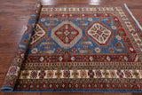 Blue Super Kazak Hand Knotted Wool Area Rug - 5' 8" X 7' 8" - Golden Nile